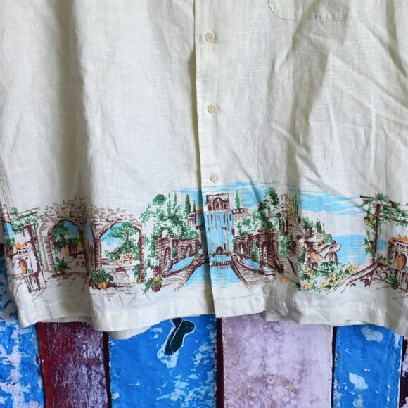 Men's Daniel Cremieux Short Sleeve Shirt Linen Italian Resort Cruise XLARGE Mult - Picture 4 of 8